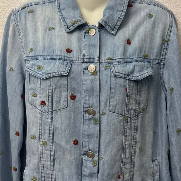 Harper Heritage Floral All-Over Embroidered Denim Trucker Jacket - Picture 3 of 3